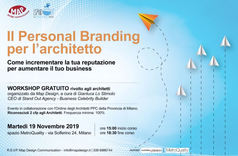 Il Personal Branding per l’architetto: Gianluca Lo Stimolo anticipa i temi del workshop