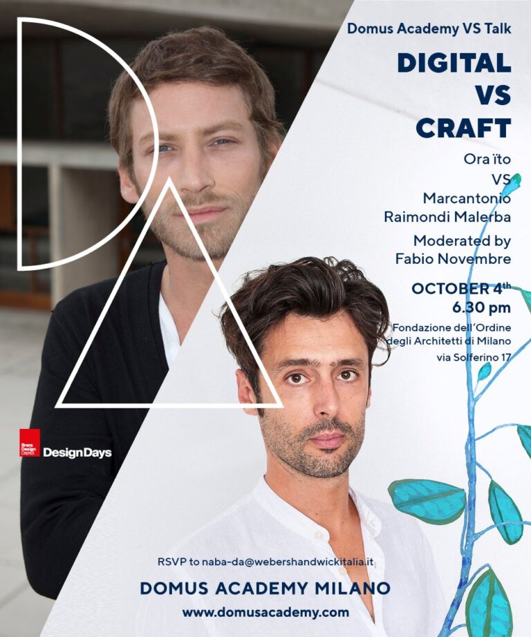 Domus Academy Versus Talk, Ora Ito e Marcantonio Raimondi Malerba protagonisti ai Brera Design Days