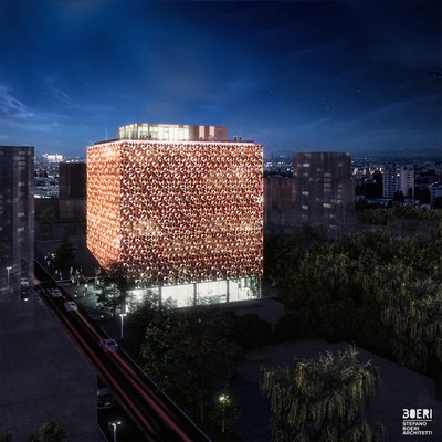 Stefano Boeri Architetti_Blloku cube_Tirana_Night view.jpg