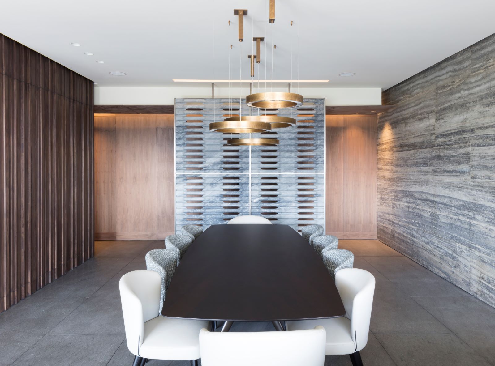 Iride, the modular partition wall in marble by Lithos Design