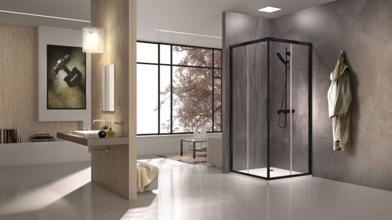 stila 2000 black, la cabina doccia passepartout di duka si veste di nero