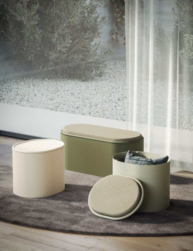 Pouf, tavolino, contenitore: Ronda Design presenta Dub