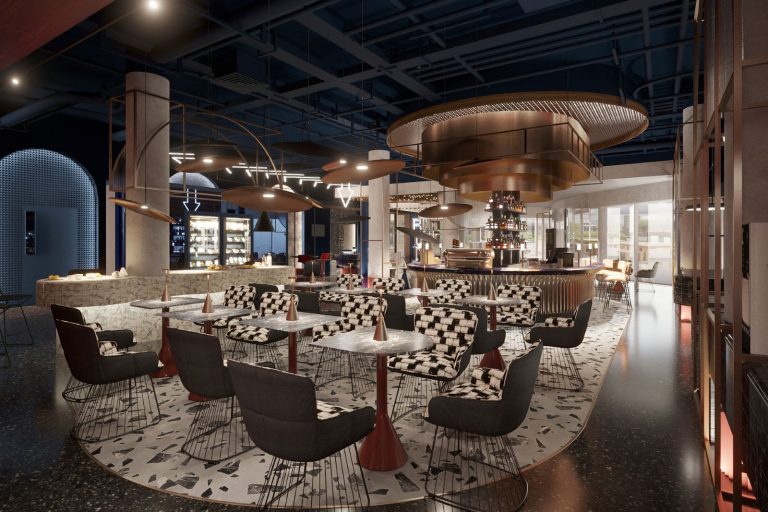 Arte digitale e rosso brillante per il nuovo Tribe Budapest Airport Hotel
